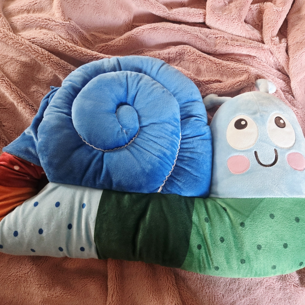 Ikea Brummig Cushion Snail Shaped Mulitcolor 35x14" Plush Toy